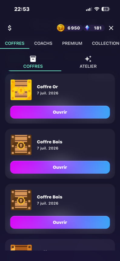 Capture BlitzForge d un dialogue de coffres.