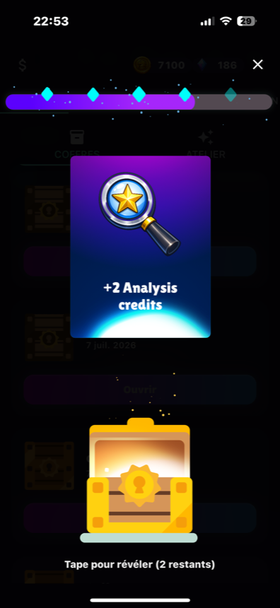 Capture BlitzForge d’un coffre de fin de partie avec crédit analyse.