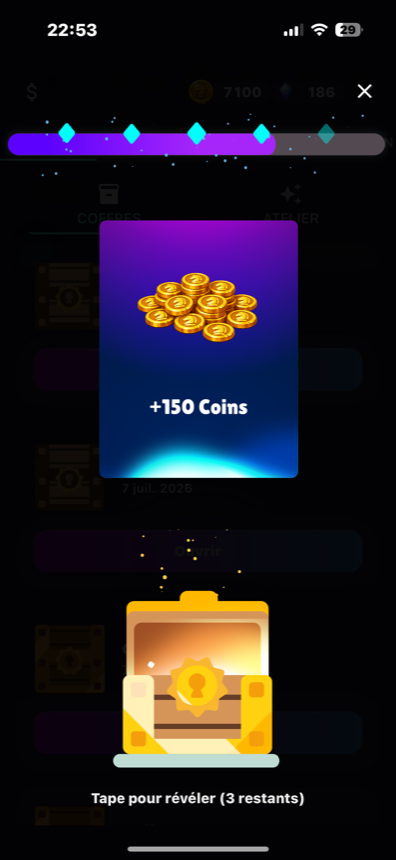 Capture BlitzForge d un coffre de fin de partie avec pieces.