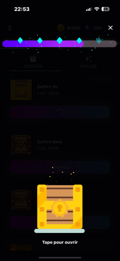 Capture BlitzForge d’un coffre doré de fin de partie.