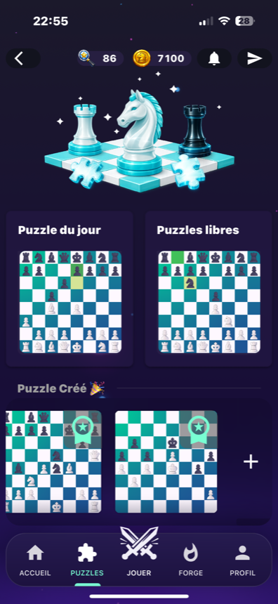 Capture BlitzForge du hub puzzles.